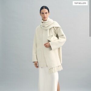 Mango Cream Jacket and Scarf Set